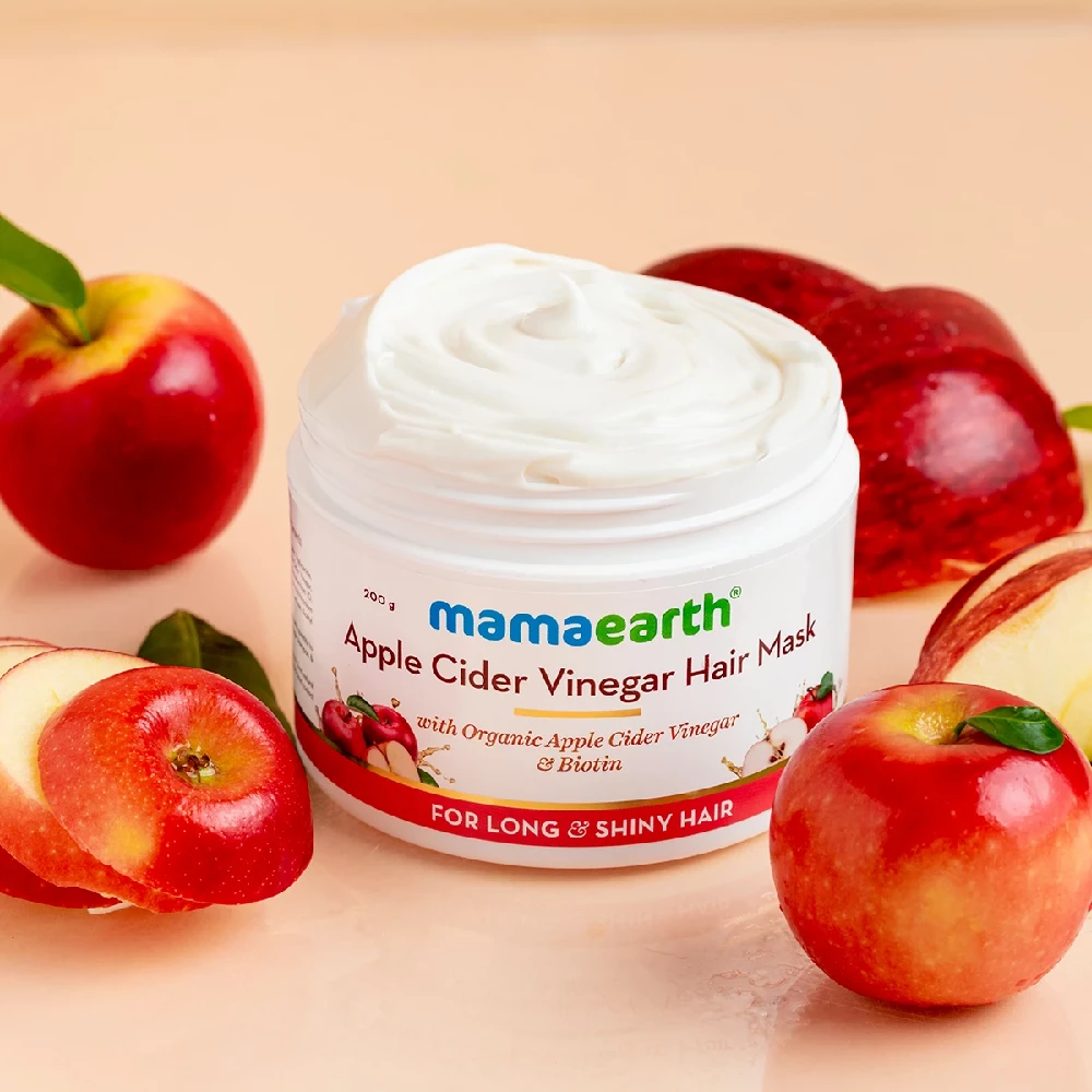 Apple Cider Vinegar Hair Mask with Organic Apple Cider Vinegar and Biotin for Long and Shiny Hair, 200 g-2.webp